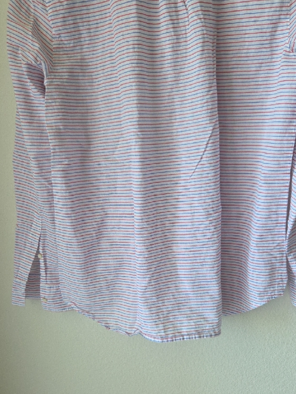J. Crew Pink and Blue Striped Shirt Button Placket 100% Cotton Sz 12 Lightweight - Picture 10 of 15